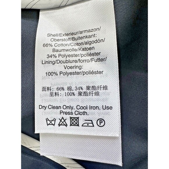 DKNY Women's Petite One-Button Blazer Cotton Zip-Pockets Formal Jacket Navy 4P - Picture 13 of 13